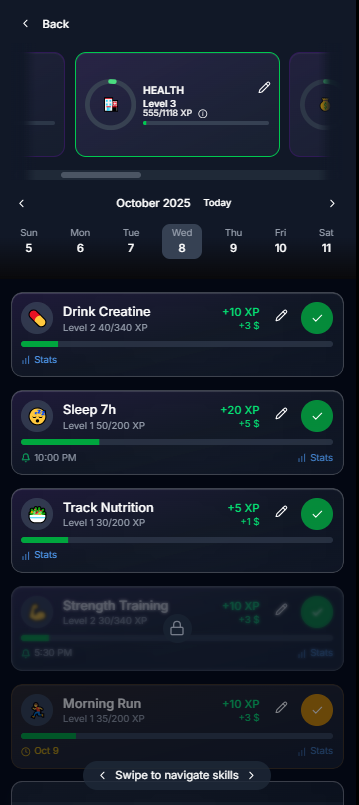Level.app — Progress screen